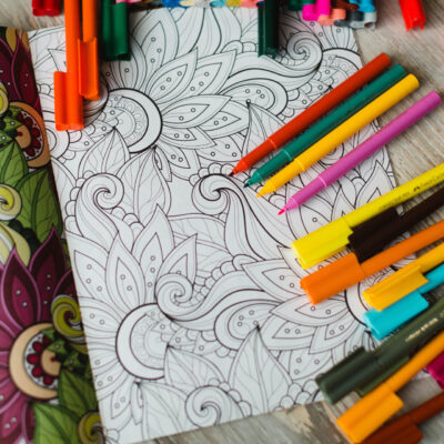 Custom Printed Adult Coloring Book with Colored Pencils